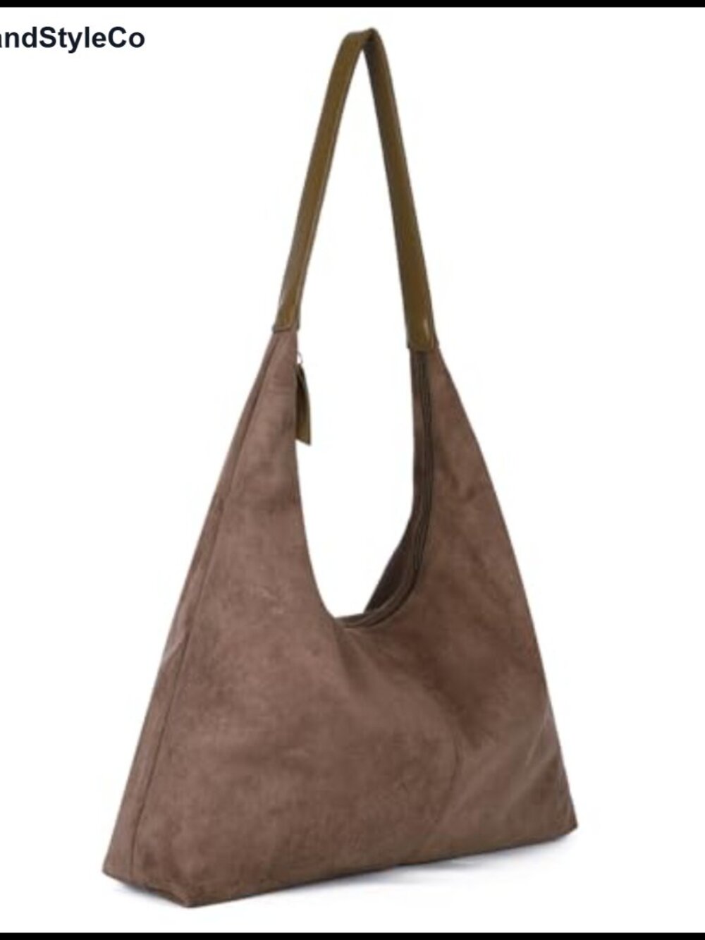 Faux Suede Slouchy Crescent Hobo Bag Oversize Shoulder Tote Handbag